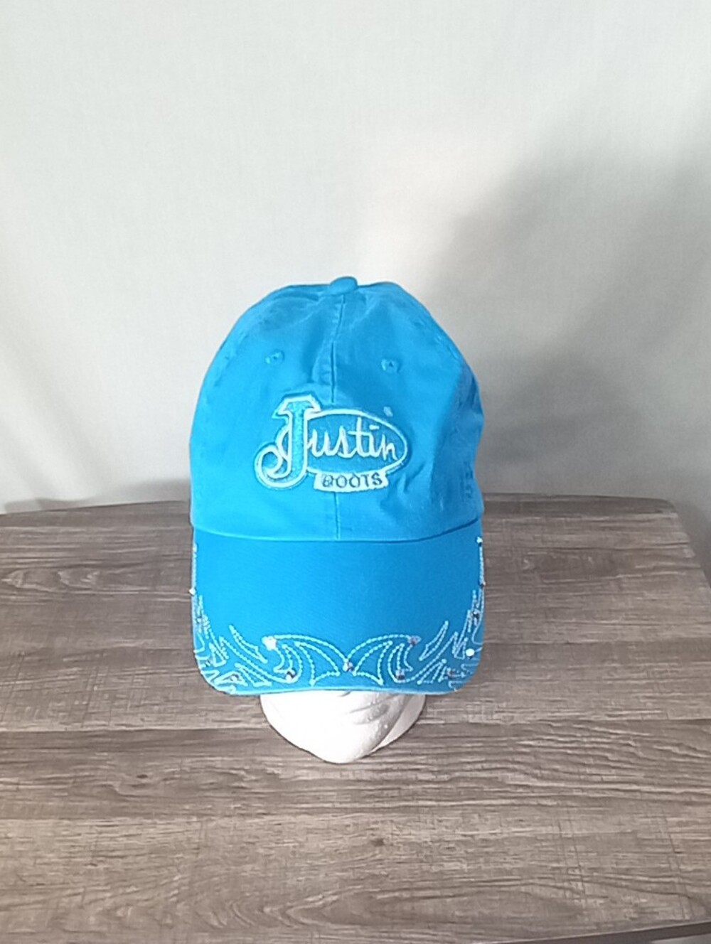 Justin Boots Womens Turquoise Embroidered Baseball Cap Size OS
